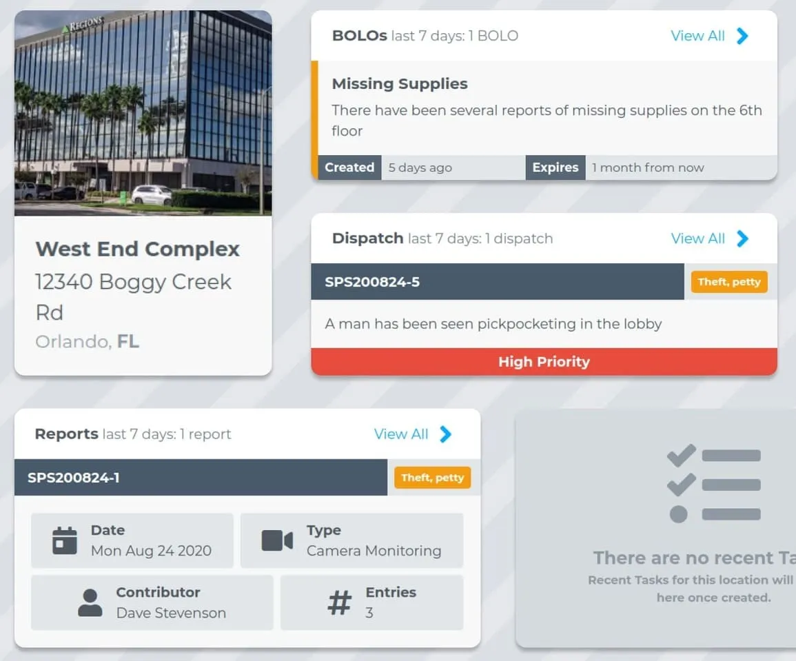 Different panels of the client portal app showcased